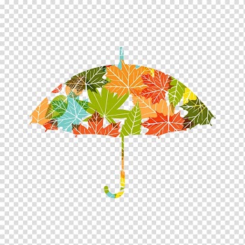 Autumn leaf color, Umbrella leaves splicing transparent background PNG clipart