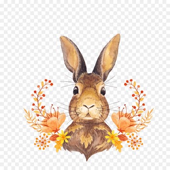 Autumn leaf color Watercolor painting Paper - Bunny rosette 