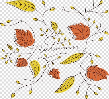 Autumn Leaf Computer file, Hand painted autumn leaves transparent background PNG clipart
