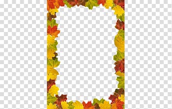 Autumn leaves border transparent background PNG clipart