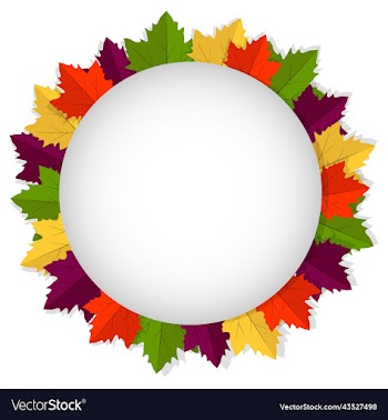 autumn leaves round frame