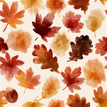Autumn Leaves Watercolor Seamless Pattern