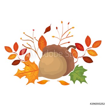autumn nut with leafs design