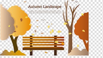 Autumn Poster, Autumn Park transparent background PNG clipart