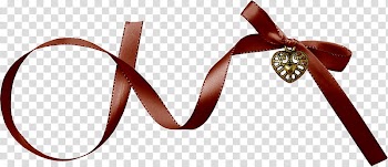 Autumn, red ribbon and gold-colored heart pendant transparent background PNG clipart