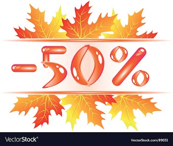 Autumn sale 50 percent discount vector image