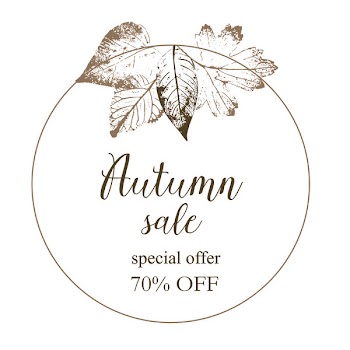 Autumn sale.  Layout decorate with leaves. For shopping sale or promo poster and frame leaflet or web banner.Vector illustration template.