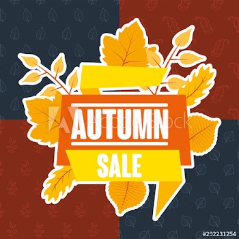 autumn sale seasonal label icon