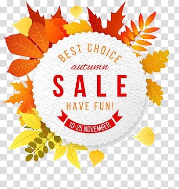Autumn sale transparent background PNG clipart