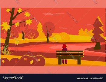 Autumn scene vector image