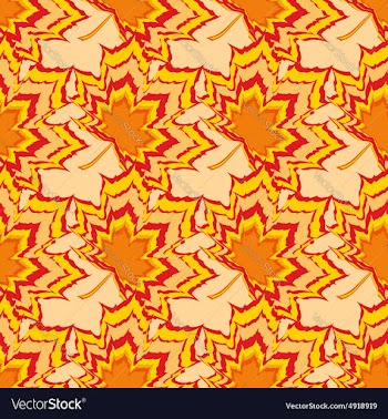  					Autumn seamless pattern with orange leaf vector image														