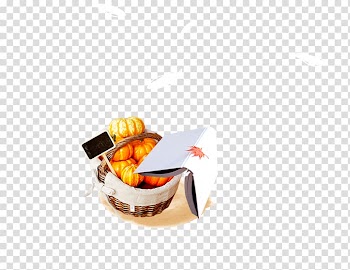 Autumn Season Cartoon Illustration, Pumpkin Basket transparent background PNG clipart