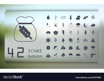 Autumn set hand drawn elements- calligraphy fall vector image