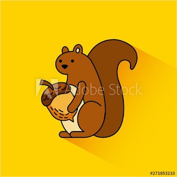 autumn squirrel acorn animal season