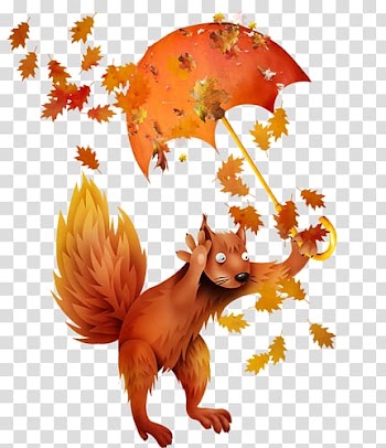 Autumn squirrel transparent background PNG clipart