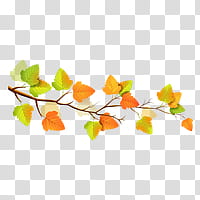 Autumn swatches, tree branch with leaves illustration transparent background PNG clipart