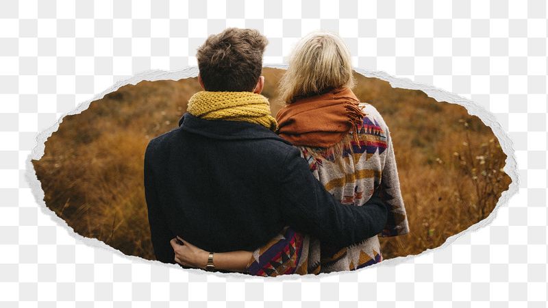 Autumn tourist png couple hugging | Free PNG - rawpixel