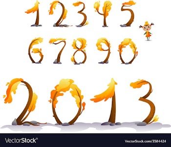  					Autumn Tree number on white background vector image														