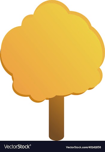 autumn tree on a white background orange tree