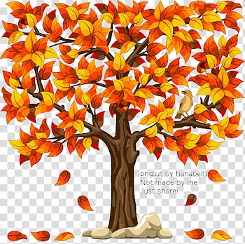 Autumn Tree, yellow and red leafed tree illustration transparent background PNG clipart