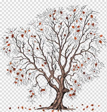 Autumn Winter trees, red-leafed tree transparent background PNG clipart