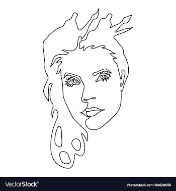 avatar line art the girl is an artist