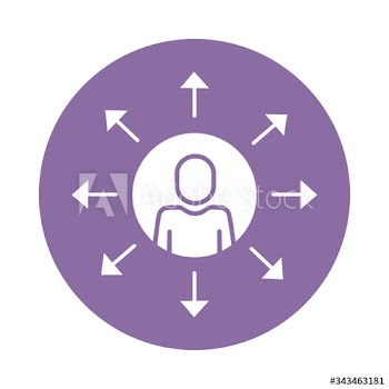 avatar silhouette with arrows block style