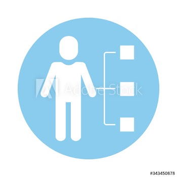 avatar silhouette with infographic block style