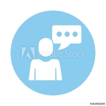 avatar silhouette with speech bubble block style