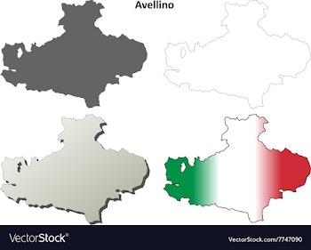 Avellino blank detailed outline map set vector image