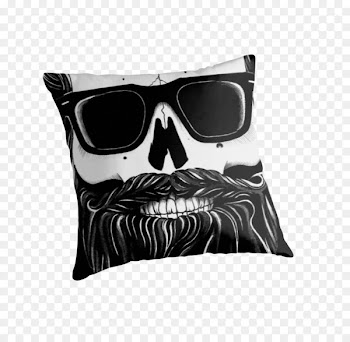 Avenida Flaviano Guimarães Throw Pillows Tool - bearded skull 