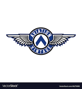 aviation plane flying retro logo