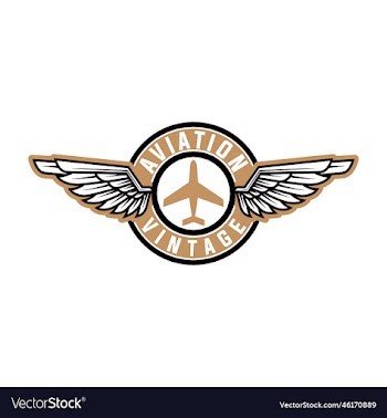 aviation plane flying retro logo