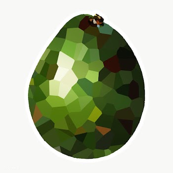 Avocado crystallized style sticker overlay | Free  transparent png - 2347628