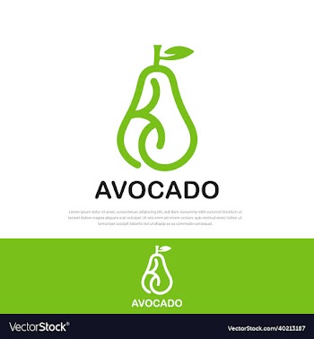 avocado design logo healthy vegan food icon