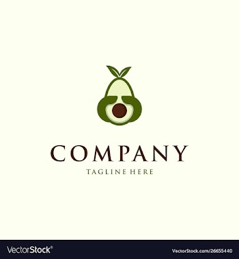 Avocado fruits meal creative logo vector image
