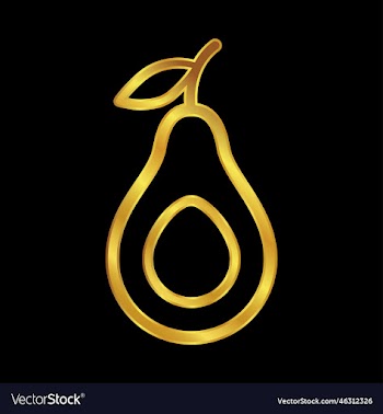 avocado icon in gold colored