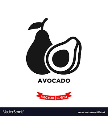 avocado in trendy flat style