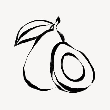 Avocado line art, fruit doodle | Free Photo - rawpixel