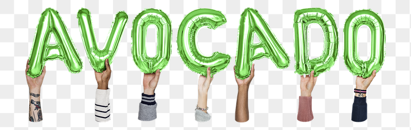 Avocado word png, hands holding | Free PNG - rawpixel