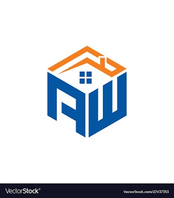 Aw home abstract polygonal letter logo vector image