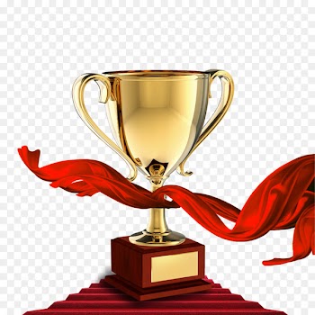 Award Ceremony Trophy Medal - Trophy and red silk decoration 
