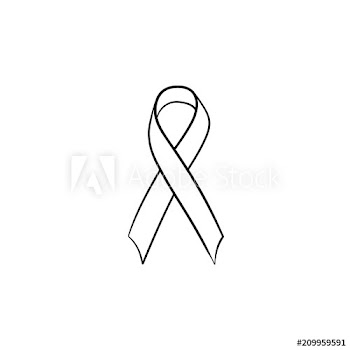 Awareness ribbon hand drawn outline doodle icon