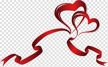 Awareness ribbon Heart , Valentine's Day Red Ribbon transparent background PNG clipart