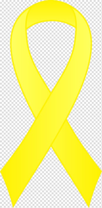 Awareness ribbon Yellow ribbon , Loop Ribbon transparent background PNG clipart