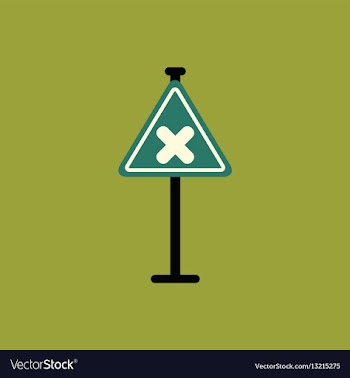 Awareness sign with an x sign road symbol vector image