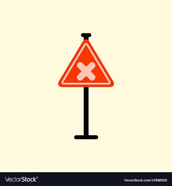Awareness sign with an x sign road symbol vector image
