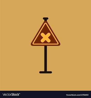 Awareness sign with an x sign road symbol vector image