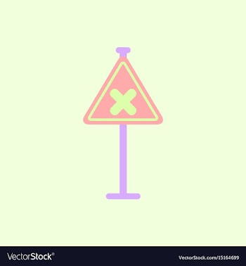 Awareness sign with an x sign road symbol vector image