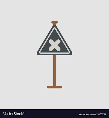 Awareness sign with an x sign road symbol vector image